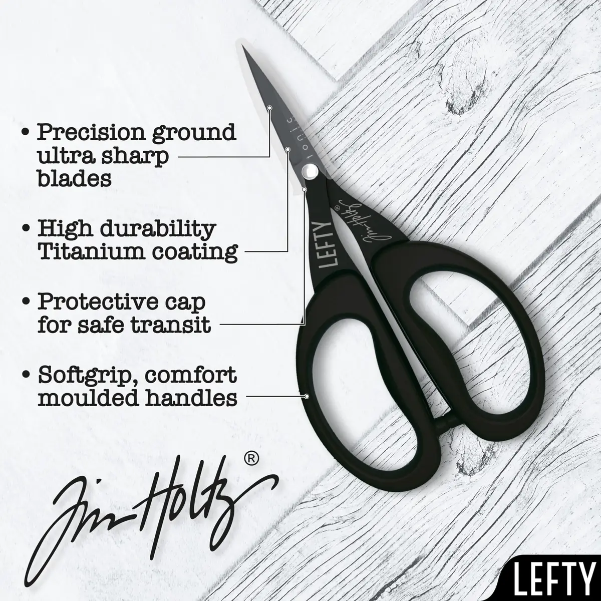 Tonic Studios Tim Holtz Left Handed Scissors 5 Inch Mini Snips with Micro Serrated Blade | Precision Crafting Tool - view 10