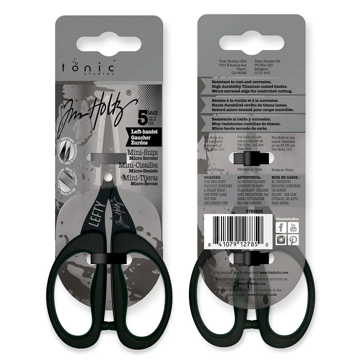 Tonic Studios Tim Holtz Left Handed Scissors 5 Inch Mini Snips with Micro Serrated Blade | Precision Crafting Tool - view 4