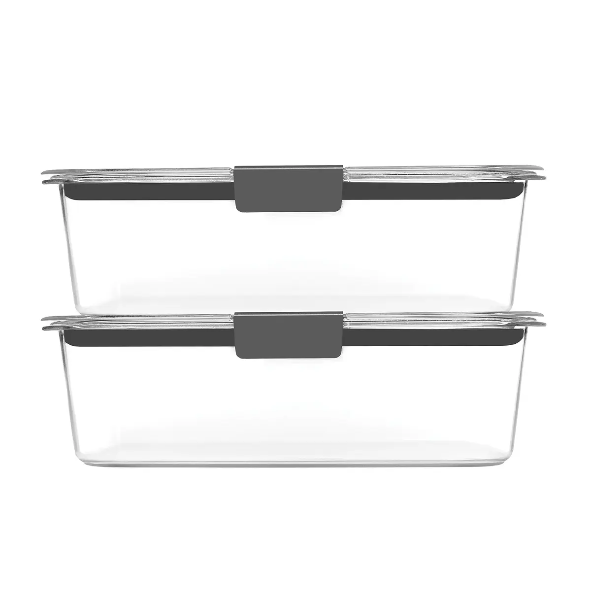 Rubbermaid Brilliance BPA-Free Food Storage Containers with Lids, Airtight Clear Set of 2 (9.6 Cup / 2.27 L) | Leak-Proof & Stackable for Meal Prep - view 2