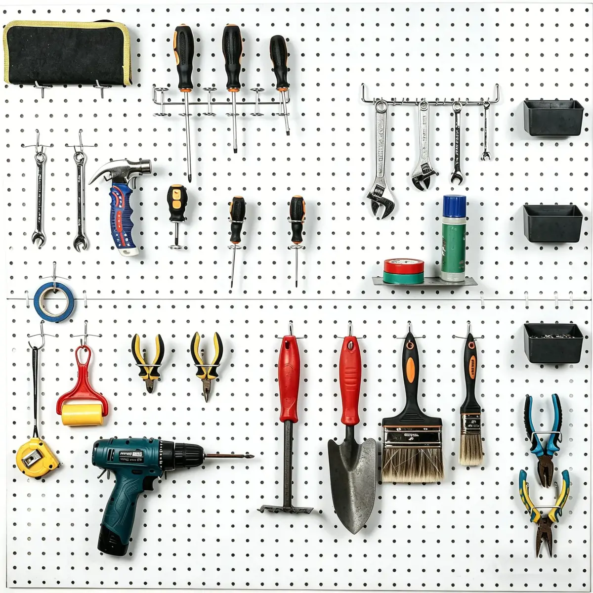 FRIMOONY 140-Piece Pegboard Hooks Assortment with Bins & Locks | Organize Tools on 1/8" & 1/4" Pegboards - view 8