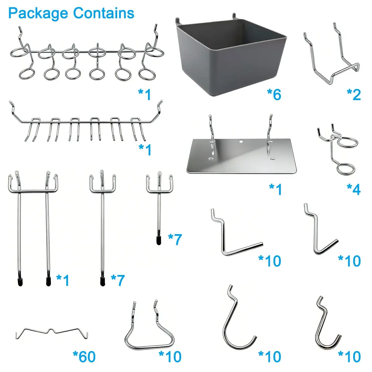 FRIMOONY 140-Piece Pegboard Hooks Assortment with Bins & Locks | Organize Tools on 1/8" & 1/4" Pegboards - view 3