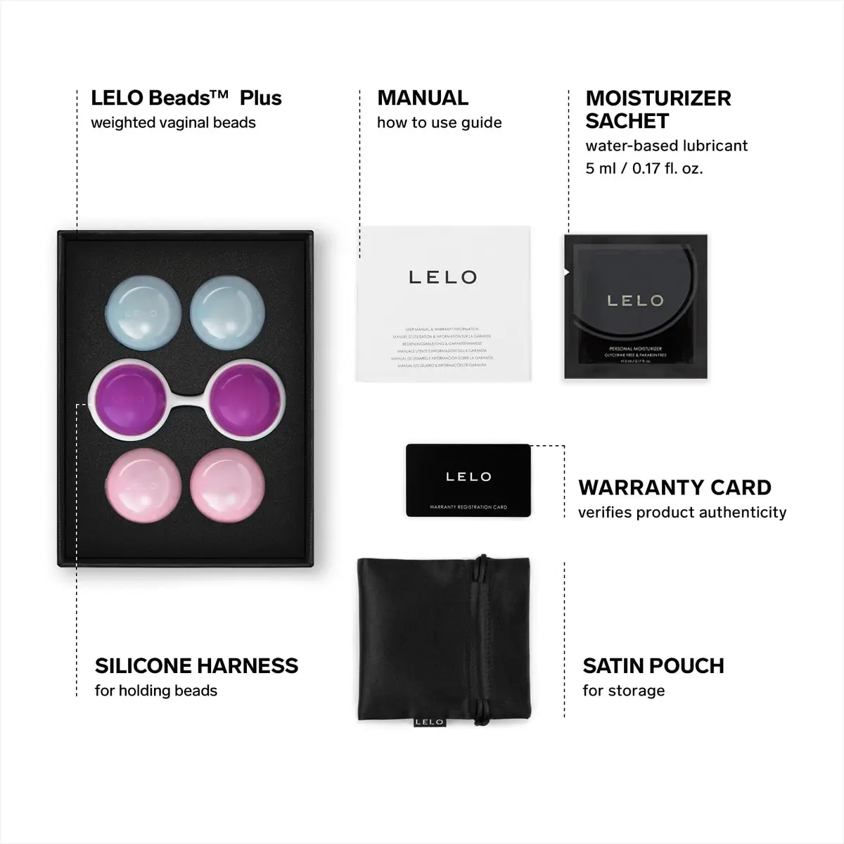 LELO Beads Plus Kegel Balls with String | Strength Training Set for Women - view 2
