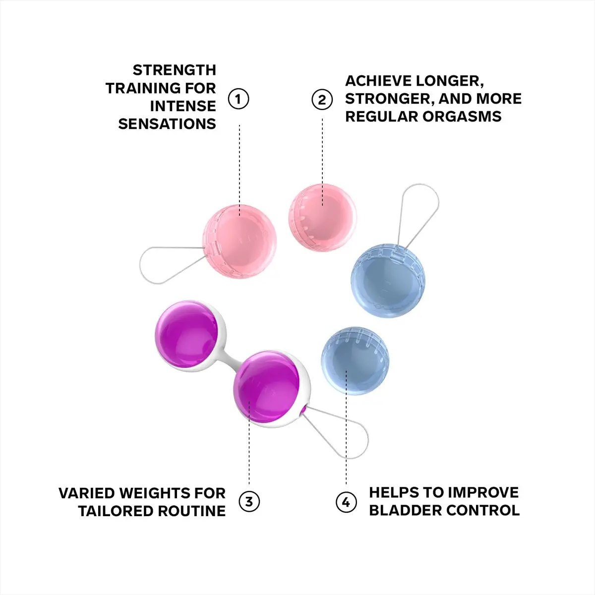 LELO Beads Plus Kegel Balls with String | Strength Training Set for Women - view 3
