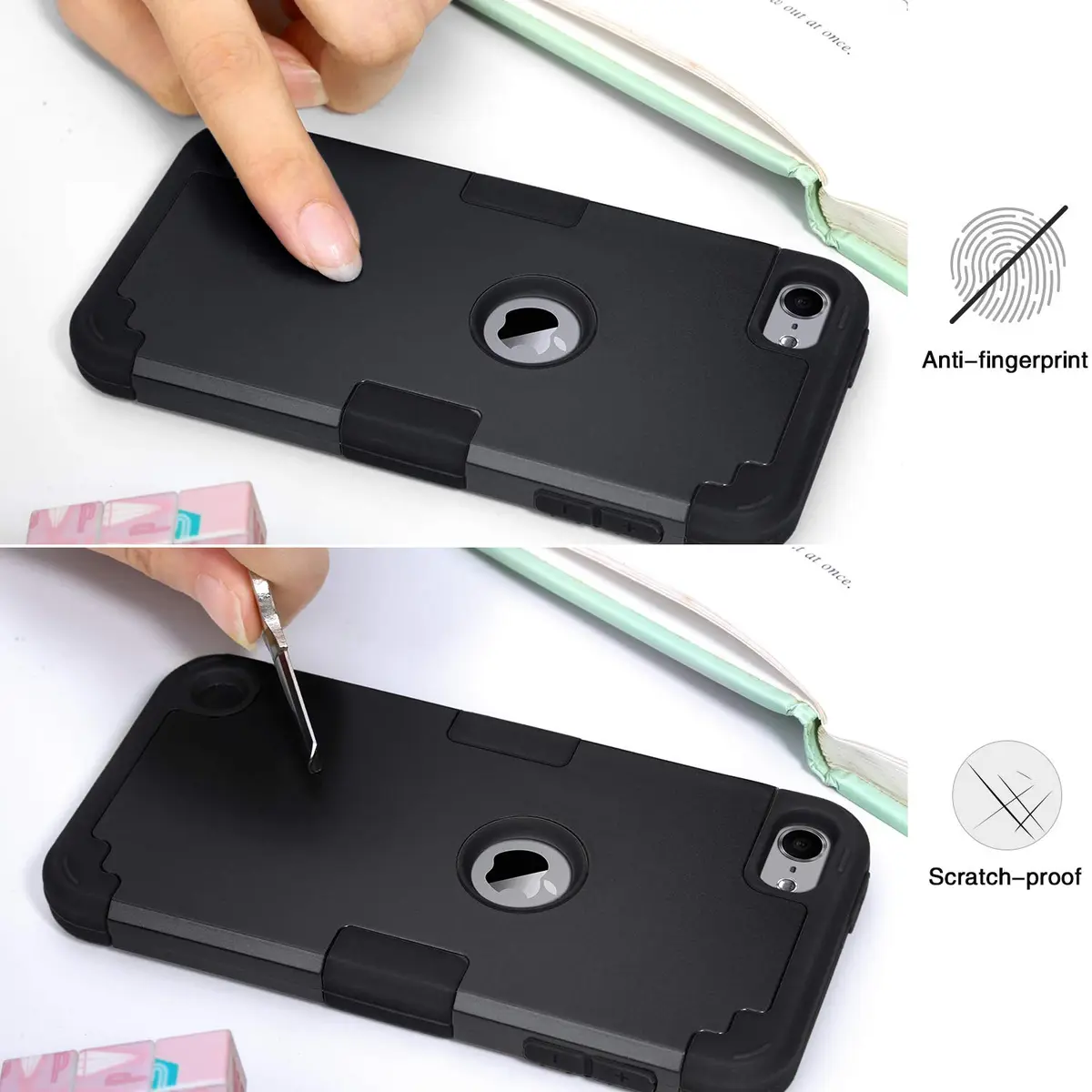 IDweel Black Hybrid Case with 2 Screen Protectors for iPod Touch 7th/6th/5th Gen | Heavy Duty Protection - view 6