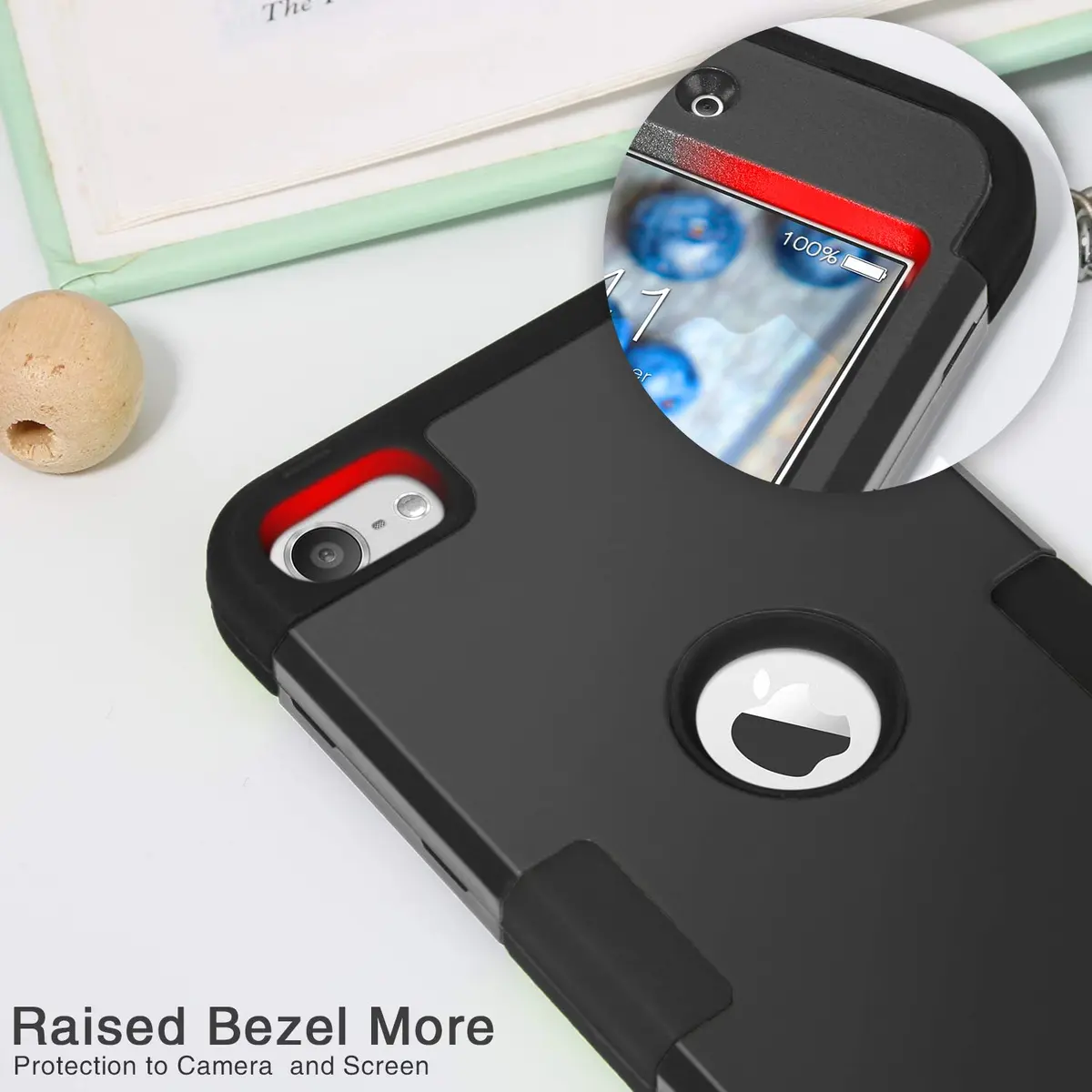 IDweel Black Hybrid Case with 2 Screen Protectors for iPod Touch 7th/6th/5th Gen | Heavy Duty Protection - view 4