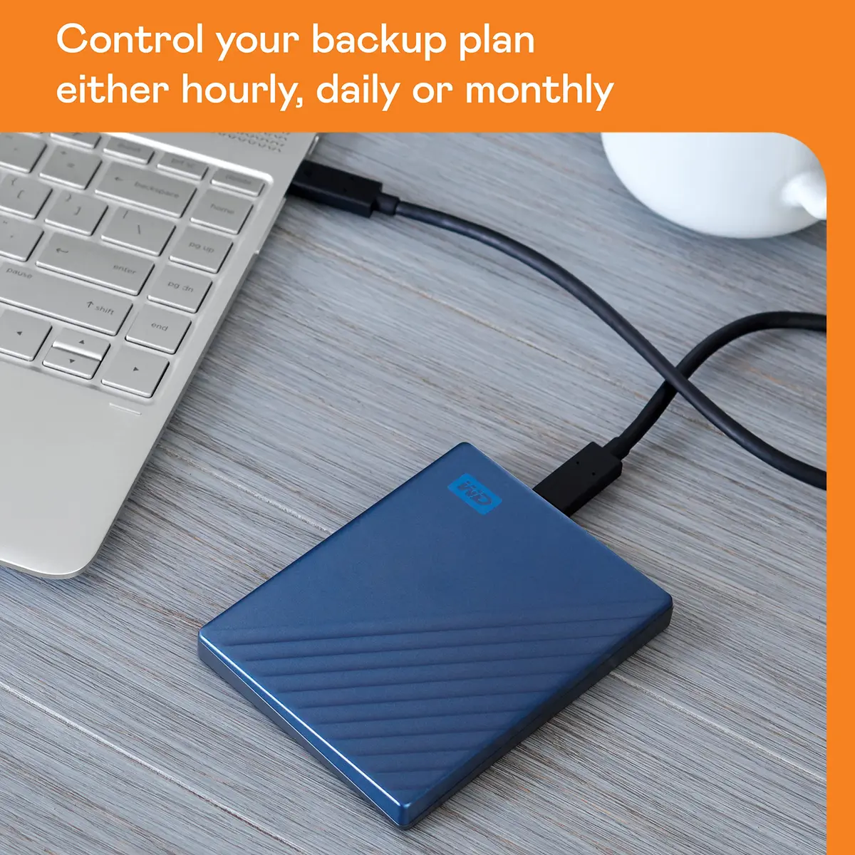 WD 5TB My Passport Ultra Portable External Hard Drive Blue | Password & Ransomware Defense - view 3