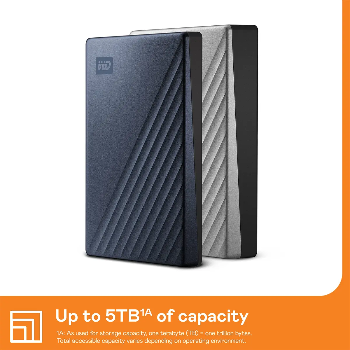WD 5TB My Passport Ultra Portable External Hard Drive Blue | Password & Ransomware Defense - view 4