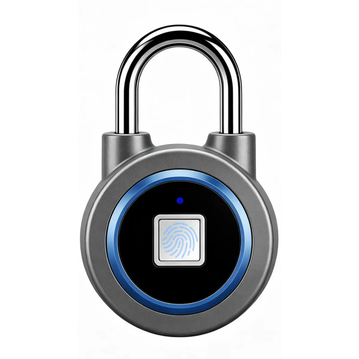 MEGAFEIS Biometric Fingerprint Padlock Blue 1.97in (5cm) Shackle | Bluetooth App Control - main product image