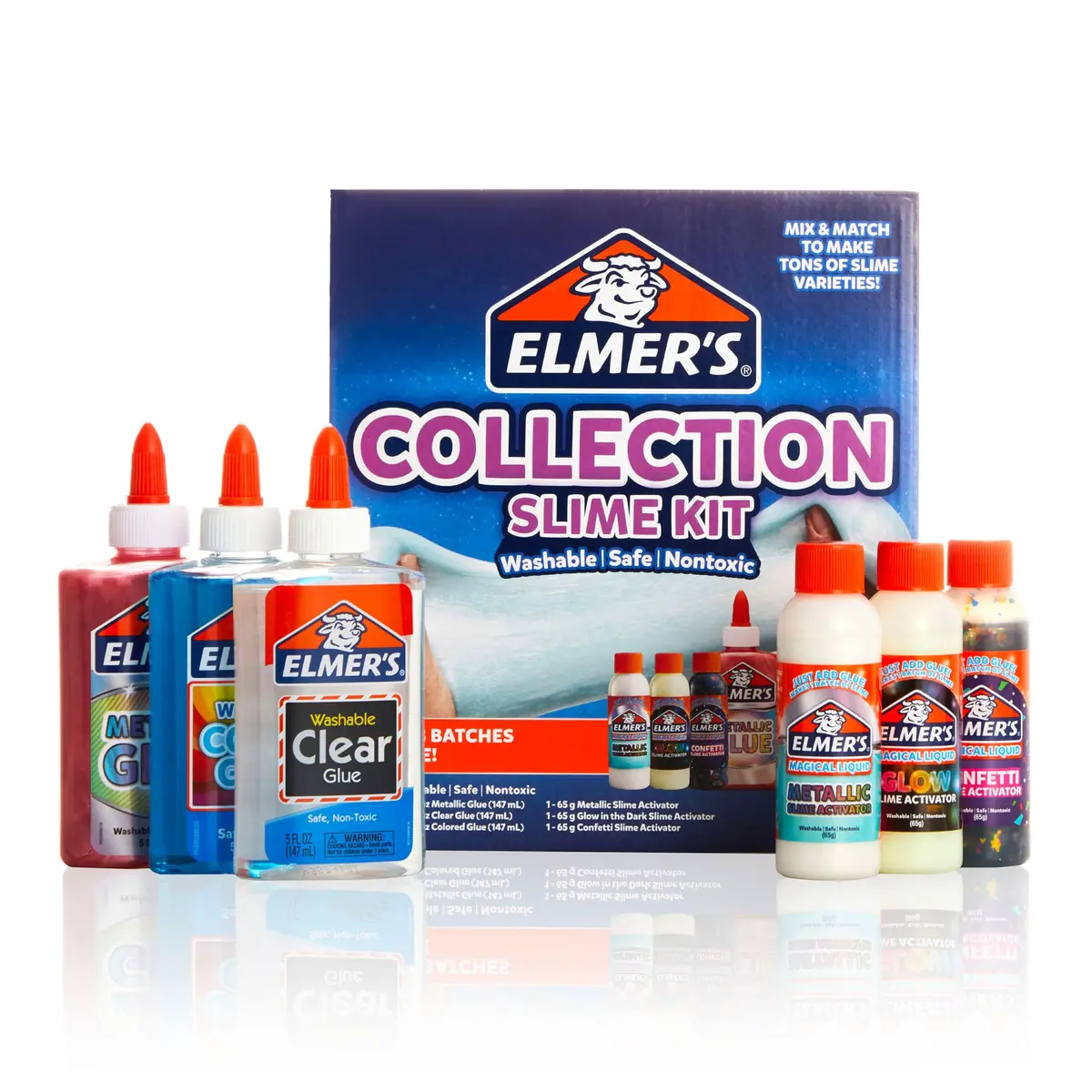 Elmer's Slime Kit 6 Count | Washable, Nontoxic, Metallic & Clear Slime - main product image