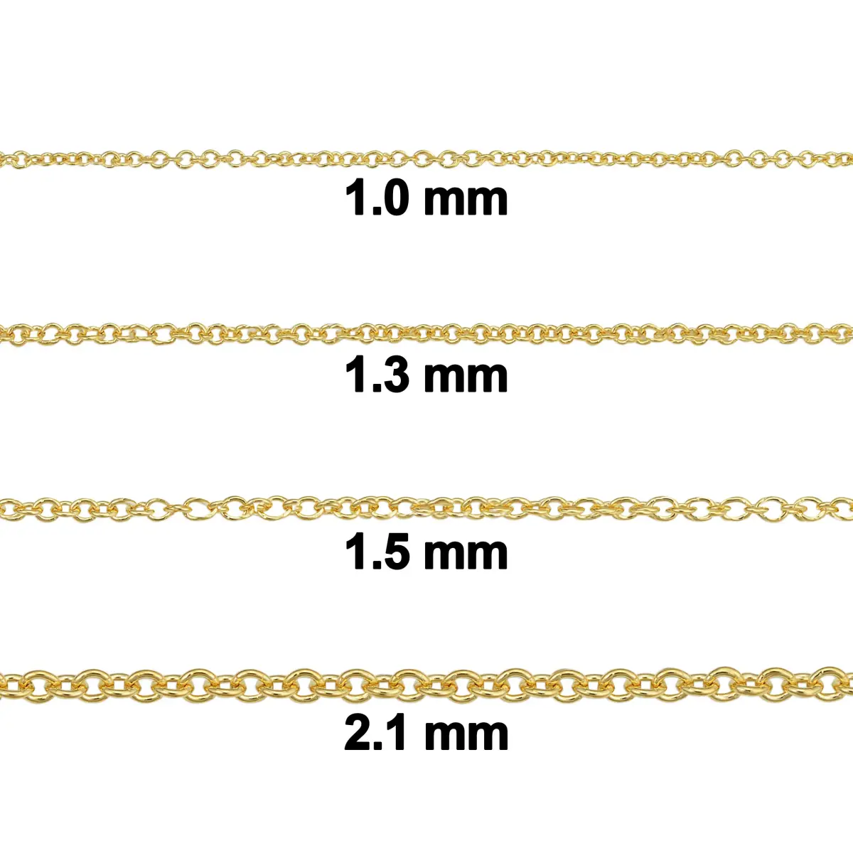 Kooljewelry 14k Gold Filled Cable Chain Necklace 20 inch (50.8 cm) | Elegant Yellow Gold Finish - view 2
