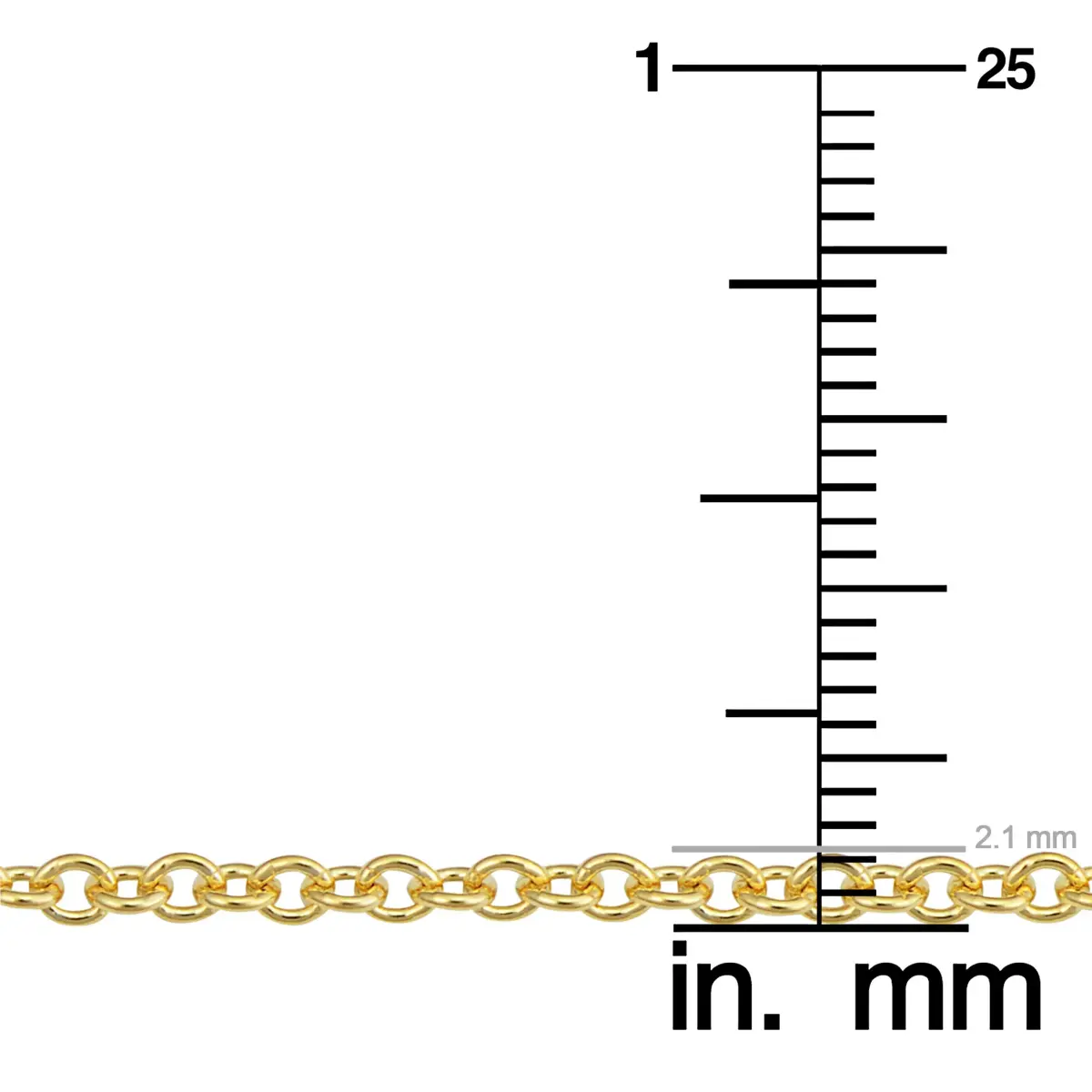 Kooljewelry 14k Gold Filled Cable Chain Necklace 20 inch (50.8 cm) | Elegant Yellow Gold Finish - view 4