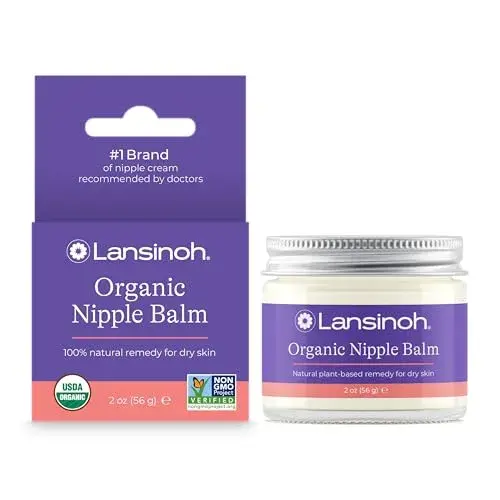 Lansinoh Organic Nipple Butter, 56g (2 oz) | USDA Certified Organic, Safe for Baby, Hypoallergenic - main product image