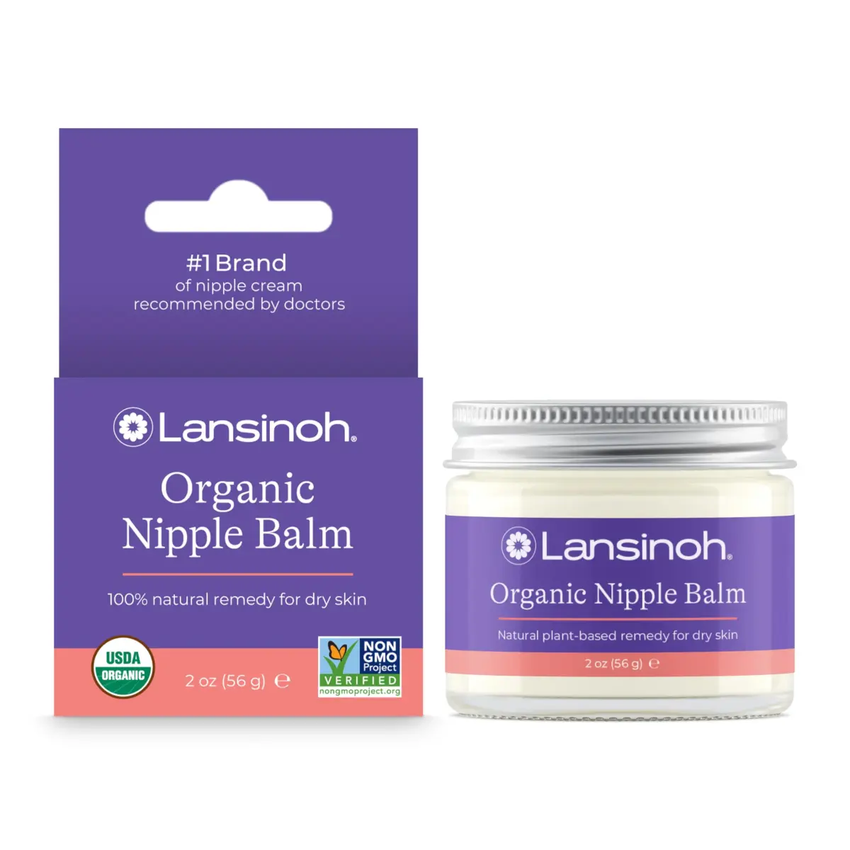 Lansinoh Organic Nipple Butter, 56g (2 oz) | USDA Certified Organic, Safe for Baby, Hypoallergenic - main product image