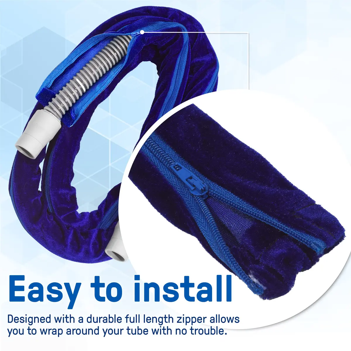MARS WELLNESS CPAP Tube Hose Cover - Wrap Fleece Skin - Full Length Zipper (6 Foot) | Insulation & Noise Reduction - view 4