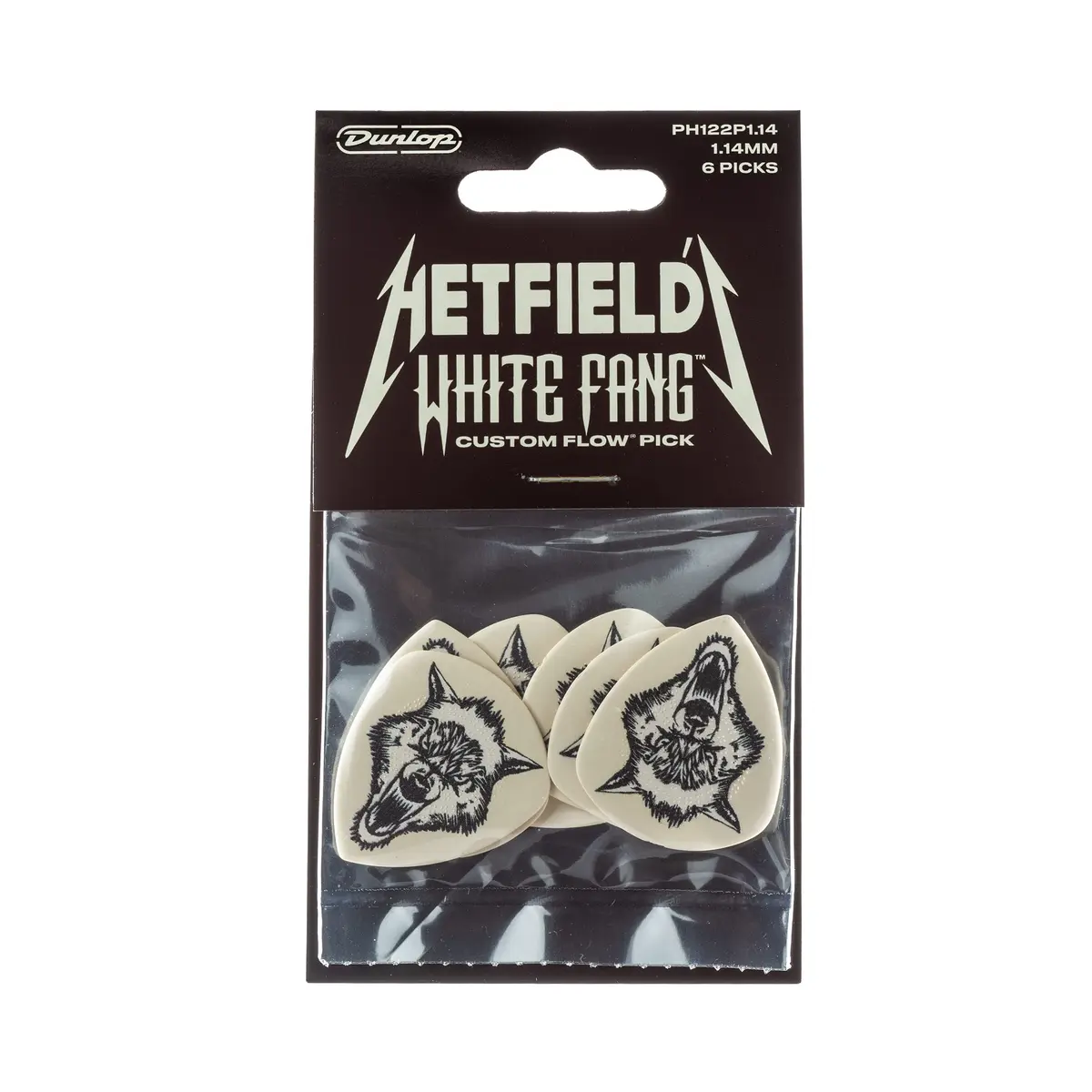 Jim Dunlop White Fang Hetfield Custom Flow Pick 1.14mm 6-Pack | USA Import for Precision Playing - view 3