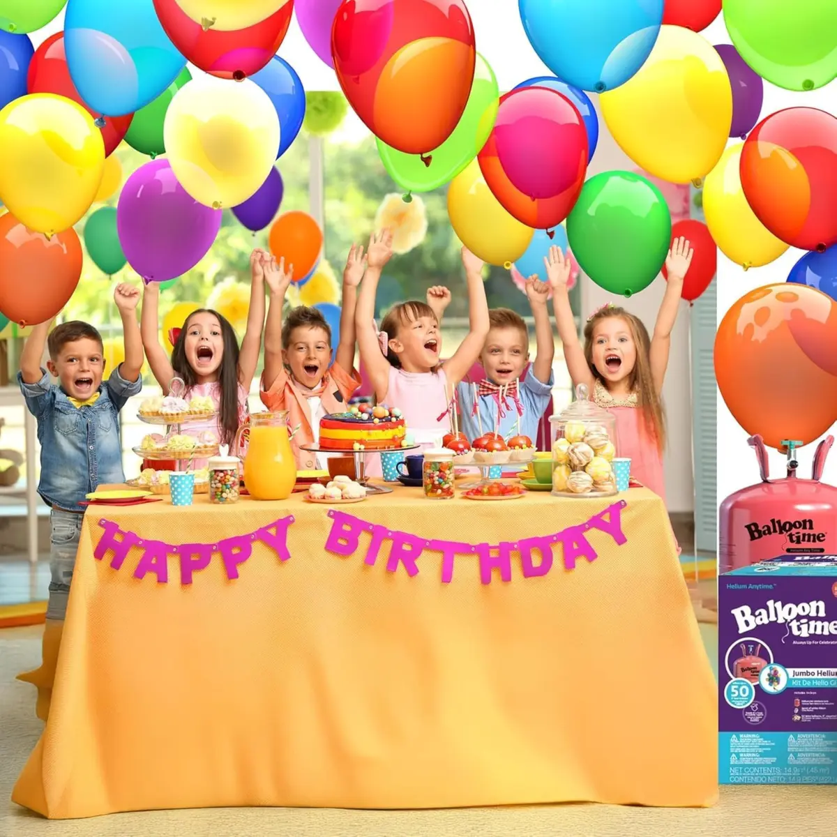 BLUE RIBBON Helium Tank with 50 Balloons & Accessories | 14.9 cu. ft (422 L) Helium Gas - view 3