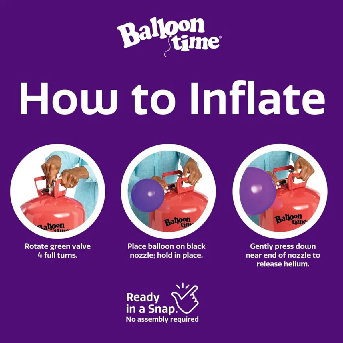 BLUE RIBBON Helium Tank with 50 Balloons & Accessories | 14.9 cu. ft (422 L) Helium Gas - view 4