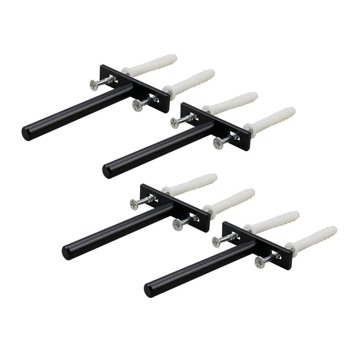 Antrader 4-Inch Concealed Floating Shelf Brackets (100mm Rod, Black) | Heavy Duty Cold Rolled Steel for Raw Wood Shelves - main product image