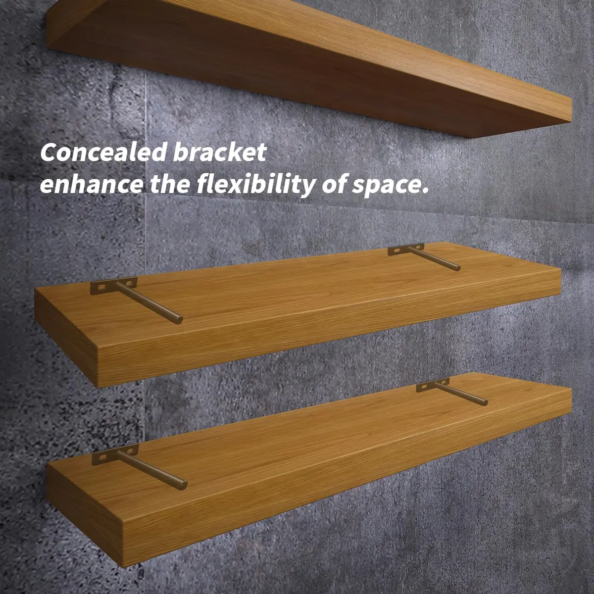 Antrader 4-Inch Concealed Floating Shelf Brackets (100mm Rod, Black) | Heavy Duty Cold Rolled Steel for Raw Wood Shelves - view 2