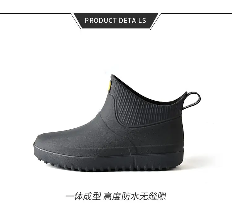 jessie Men Rain Boots Waterproof Slip On Ankle Boots 9 | Non-Slip Rubber Rain Booties - view 12