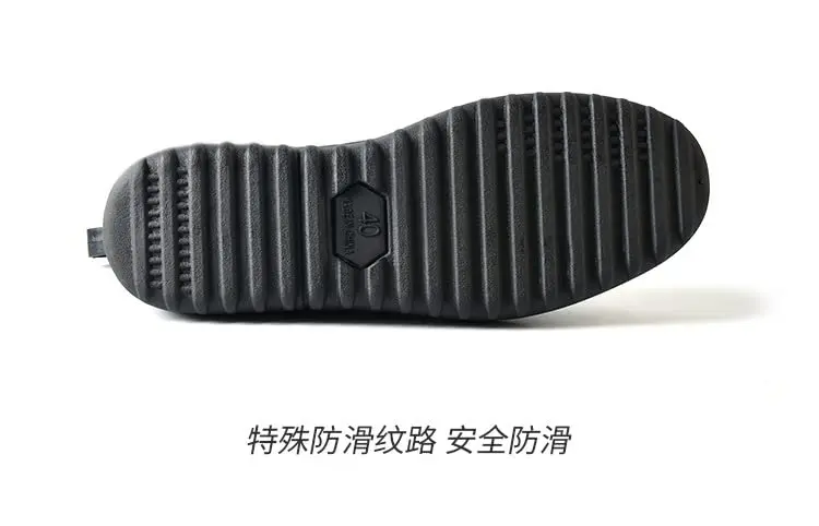jessie Men's Waterproof Ankle Rain Boots Slip On Rubber Casual Shoes (US 8.5, Black) - view 9