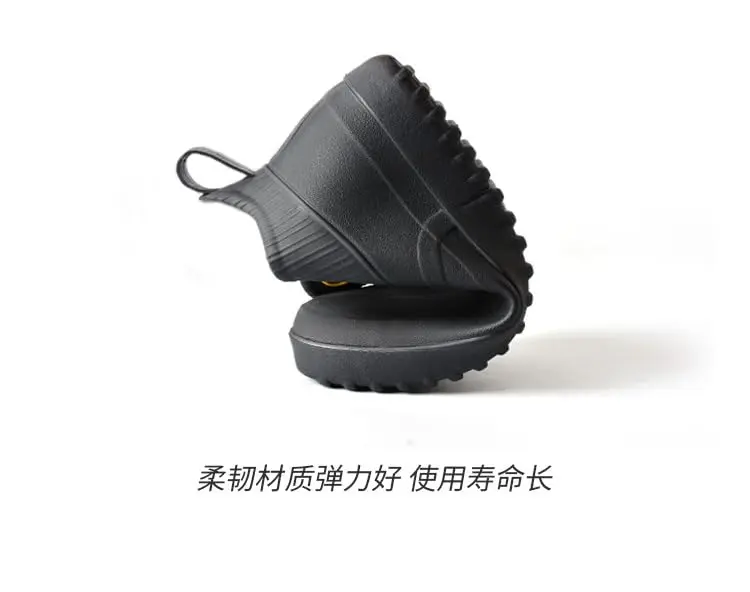 jessie Men's Waterproof Ankle Rain Boots Slip On Rubber Casual Shoes (US 8.5, Black) - view 14