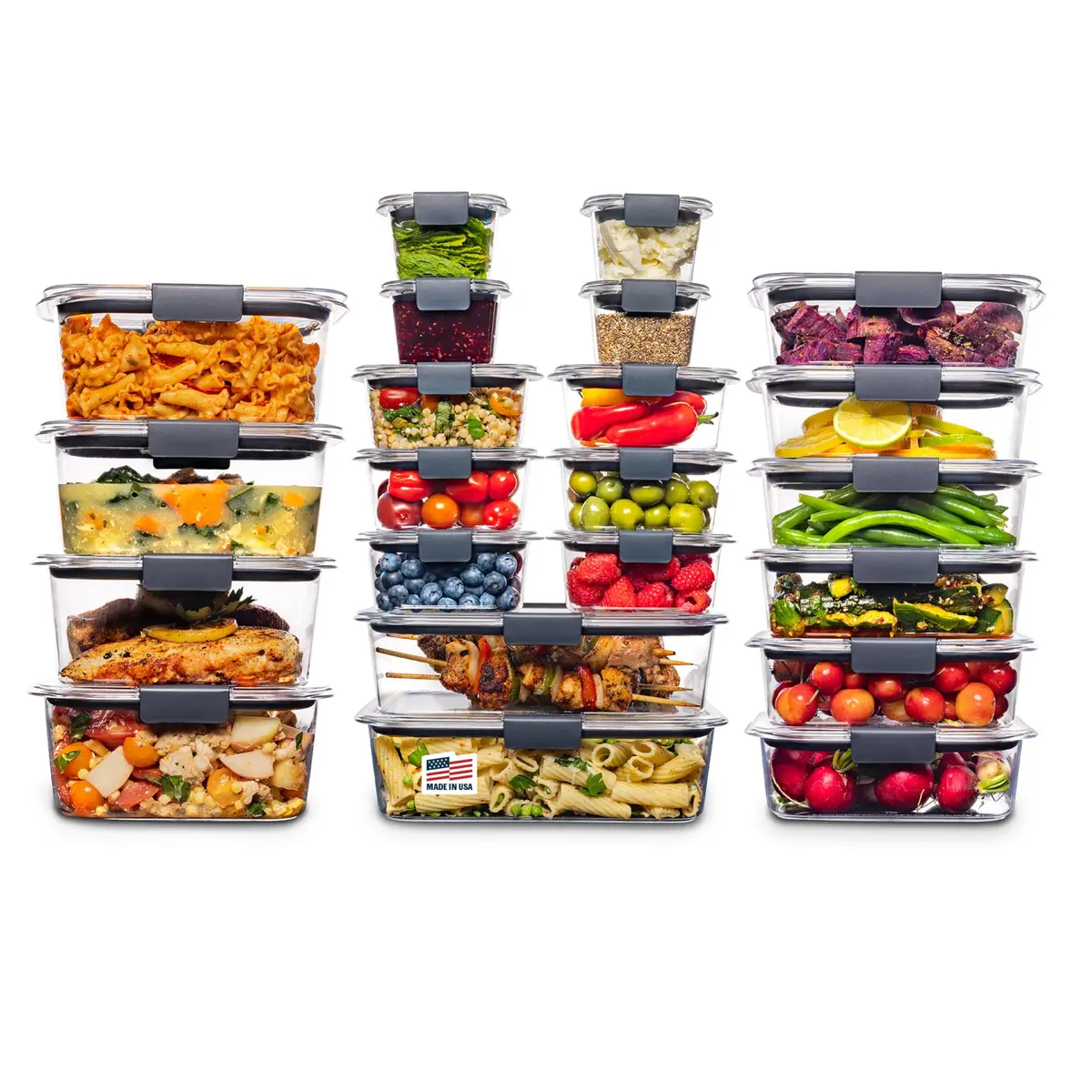 Rubbermaid Brilliance BPA Free 44-Piece Food Storage Containers Set with Lids | Airtight & Leak-Proof for Meal Prep - main product image