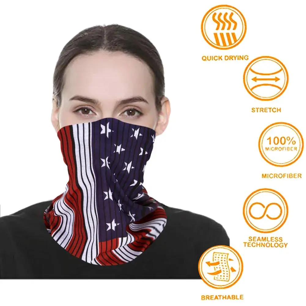 Cutewing American Flag Neck Gaiter Masks (10-Pack) | Breathable Polyester Microfiber for Sports & Outdoors - view 4