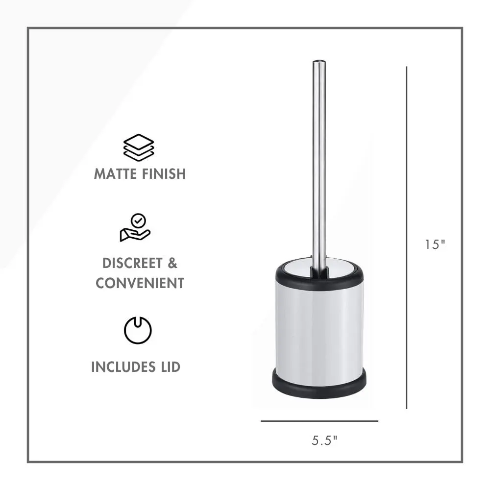 ToiletTree Products Toilet Brush with Lid (White 2 Pack) | Hands-Free Lid Operation, Compact & Stylish Bathroom Accessory - view 6