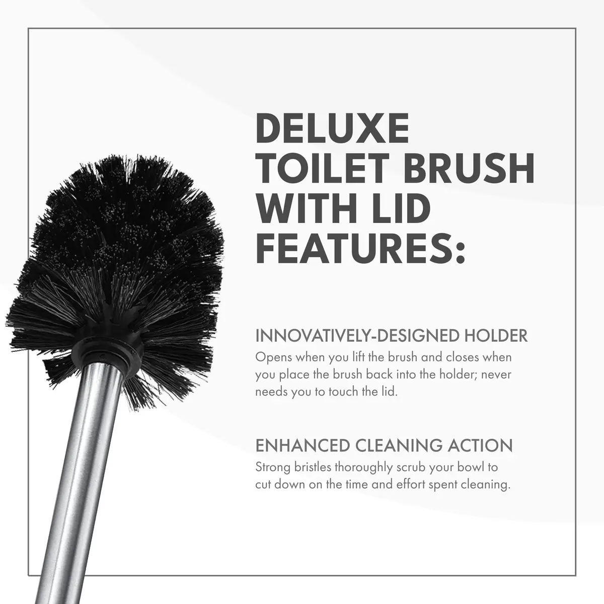 ToiletTree Products Toilet Brush with Lid (White 2 Pack) | Hands-Free Lid Operation, Compact & Stylish Bathroom Accessory - view 4