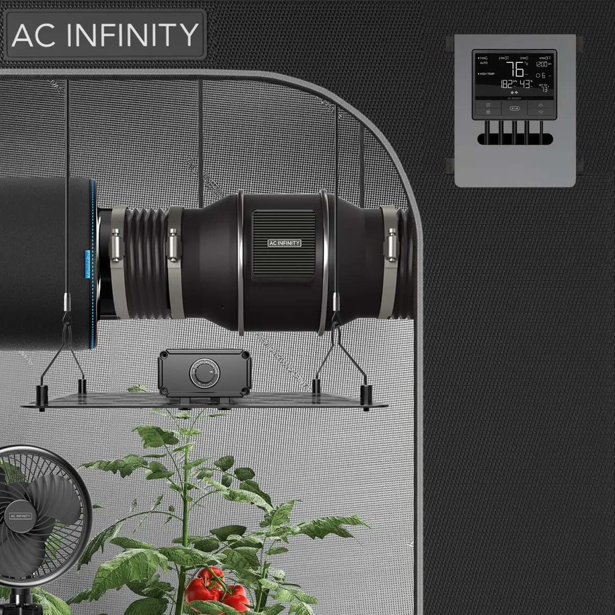 AC Infinity CLOUDLINE PRO T12 12” Inline Duct Fan | Ultra-Quiet, Energy-Efficient Ventilation for Hydroponics & HVAC (120-240V) - view 7