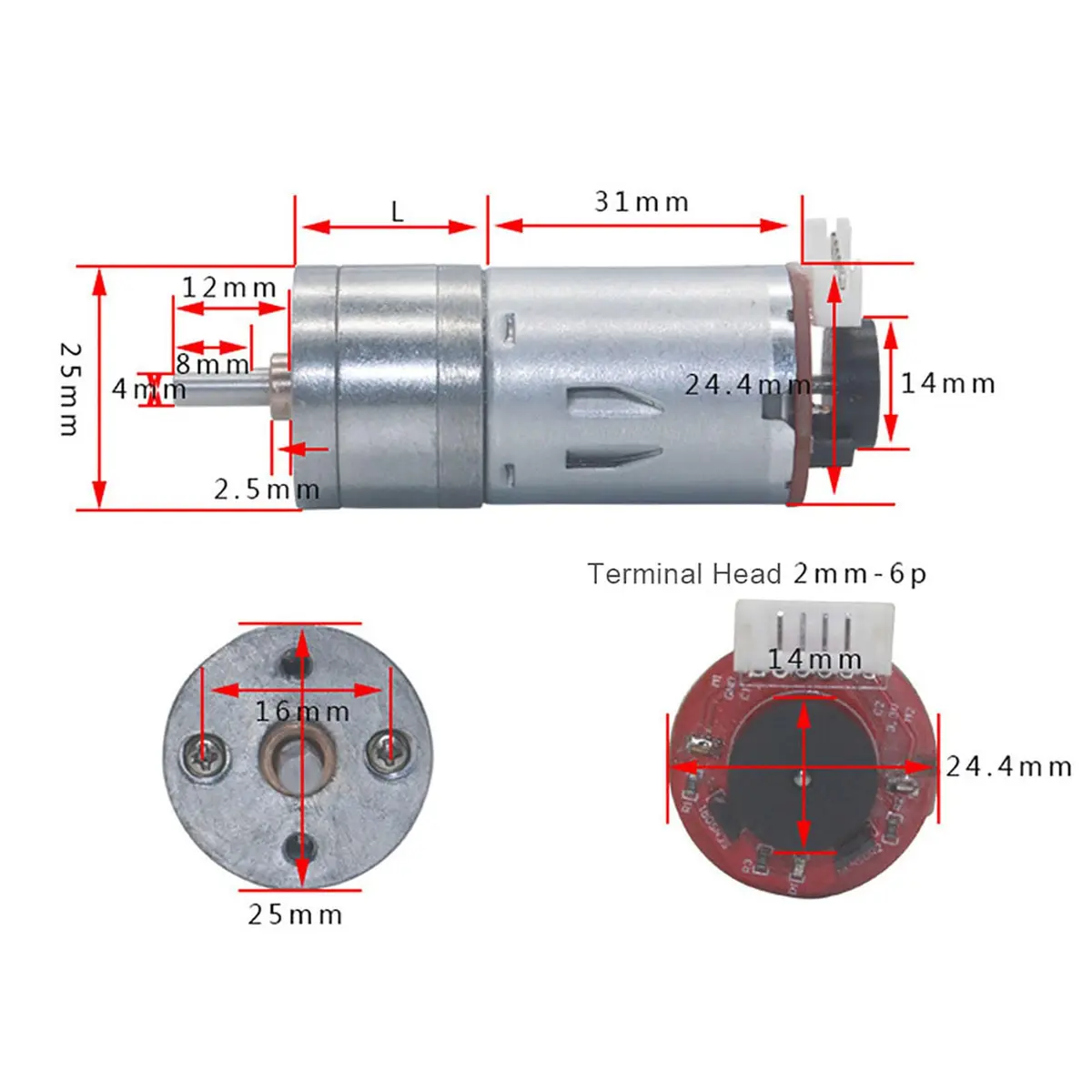 Garosa 12V Electric Gear Motor with Mounting Bracket | 130 RPM, Full Metal Gear, Rubber Tire Kit for DIY Robots & Smart Cars - view 8