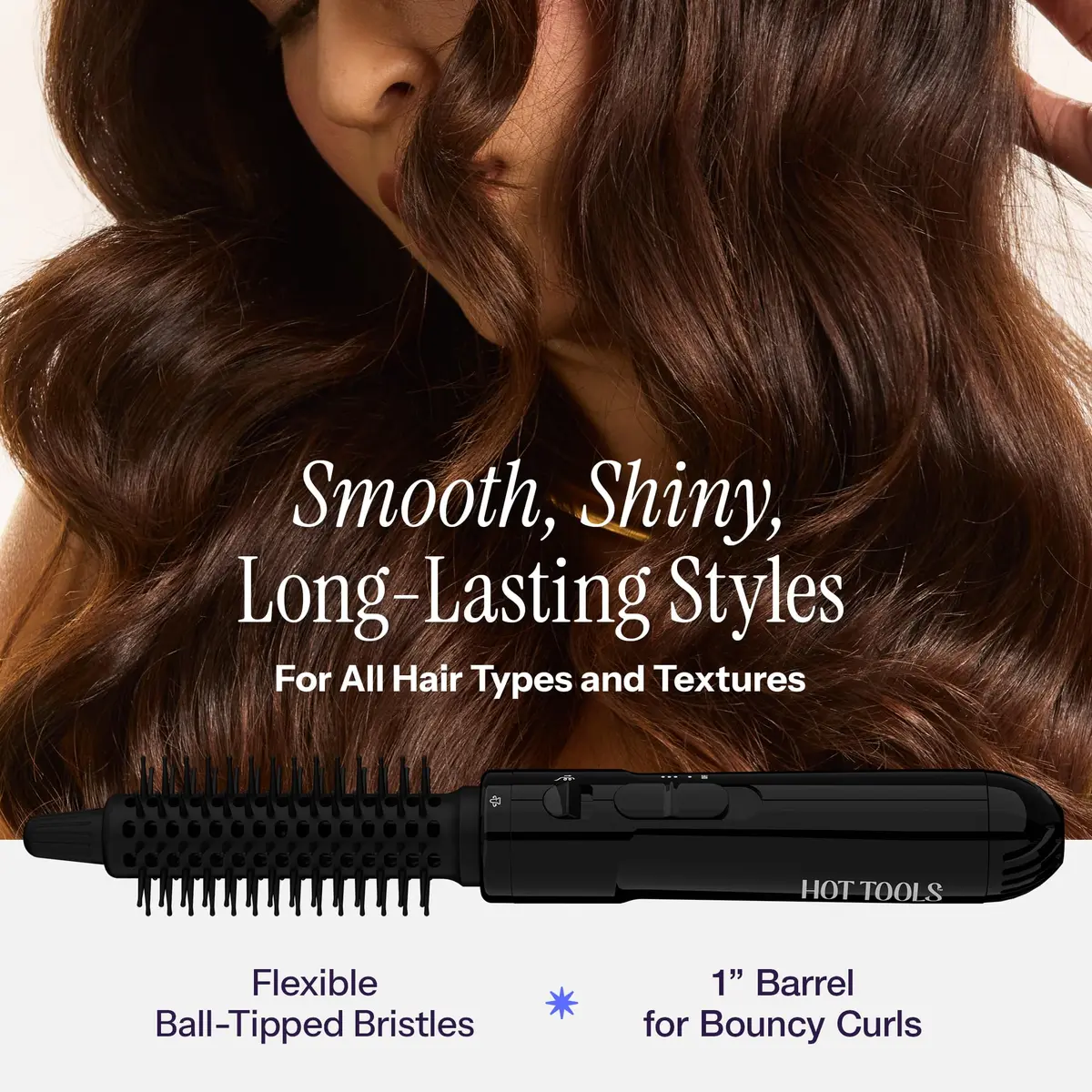 Hot Tools Pro Artist Hot Air Styling Brush | Style, Curl & Touch Ups (1”) Black - view 3
