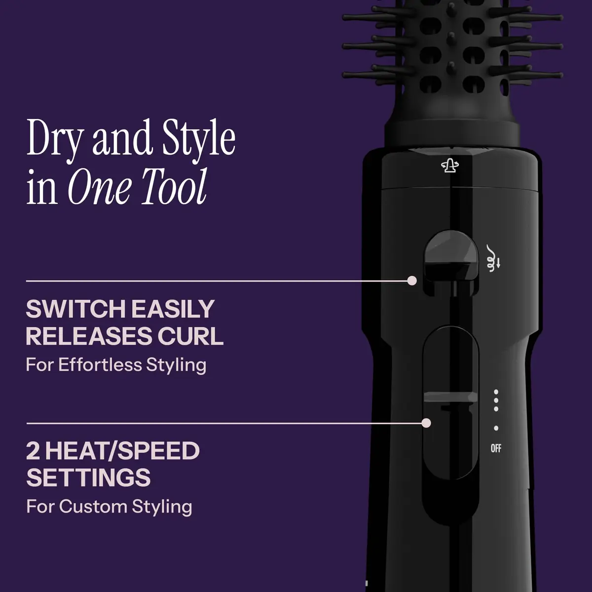 Hot Tools Pro Artist Hot Air Styling Brush | Style, Curl & Touch Ups (1”) Black - view 4