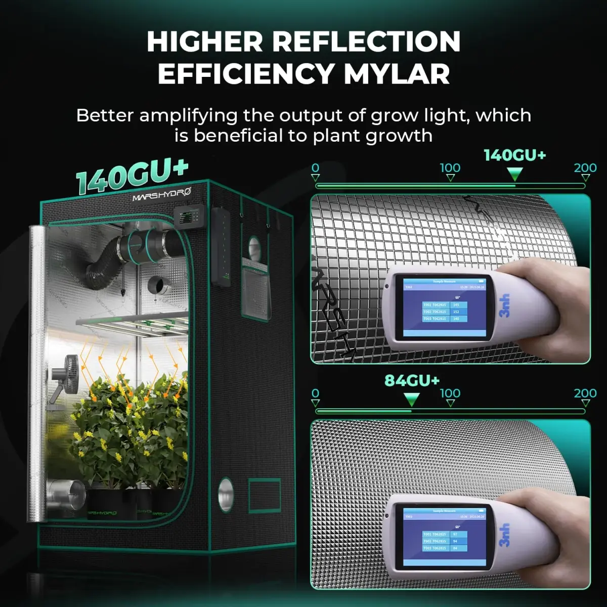MARS HYDRO 39"x39"x71" Advanced Grow Tent | 10.56 sq ft Indoor Plant Growing Enclosure - view 3