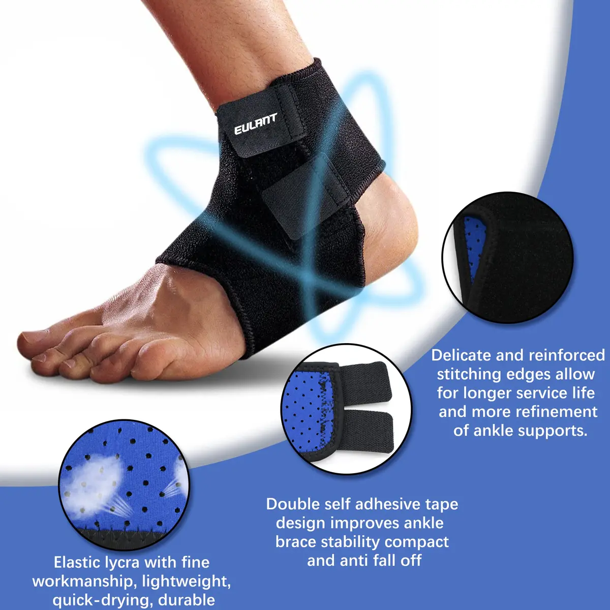 EULANT Kids Ankle Brace Support Compression Sleeve for Foot | Injury Prevention & Pain Relief (70-120 chars) - view 2