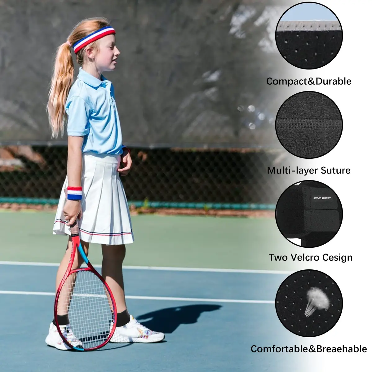 EULANT Kids Ankle Brace Support Compression Sleeve for Foot | Injury Prevention & Pain Relief (70-120 chars) - view 3
