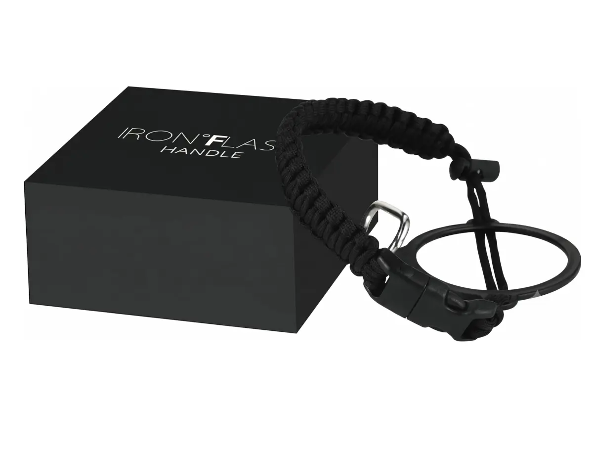 IRON °FLASK Paracord Handle for Wide Mouth Water Bottles - Midnight Black | Fits 10-64 Oz Bottles - view 3