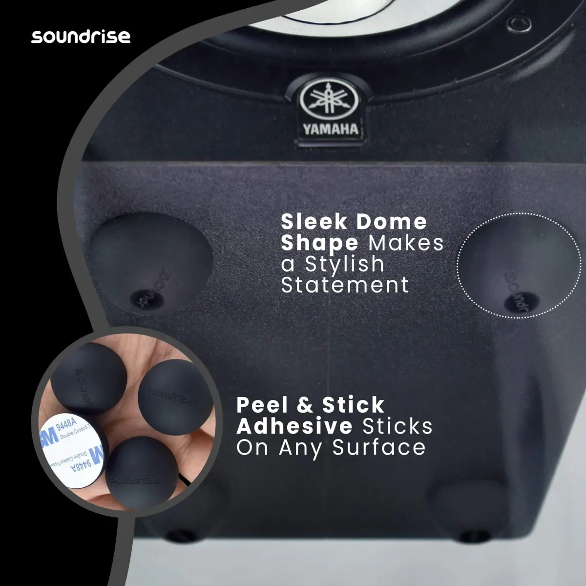 Soundrise DOMES Isolation Pads 1.25 inch (3.175 cm) Black | Reduce Vibration for Clearer Audio - view 4