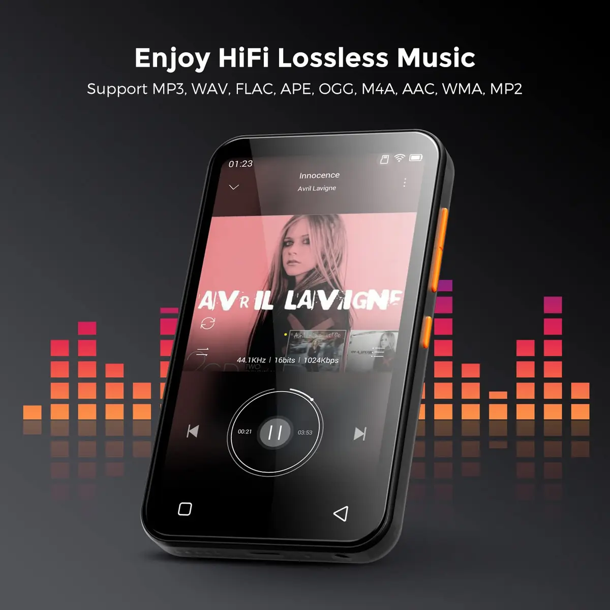 TIMMKOO 72GB MP3 Player with Bluetooth 4.0" Touchscreen | HiFi Sound & Voice Recorder (Black) - view 4