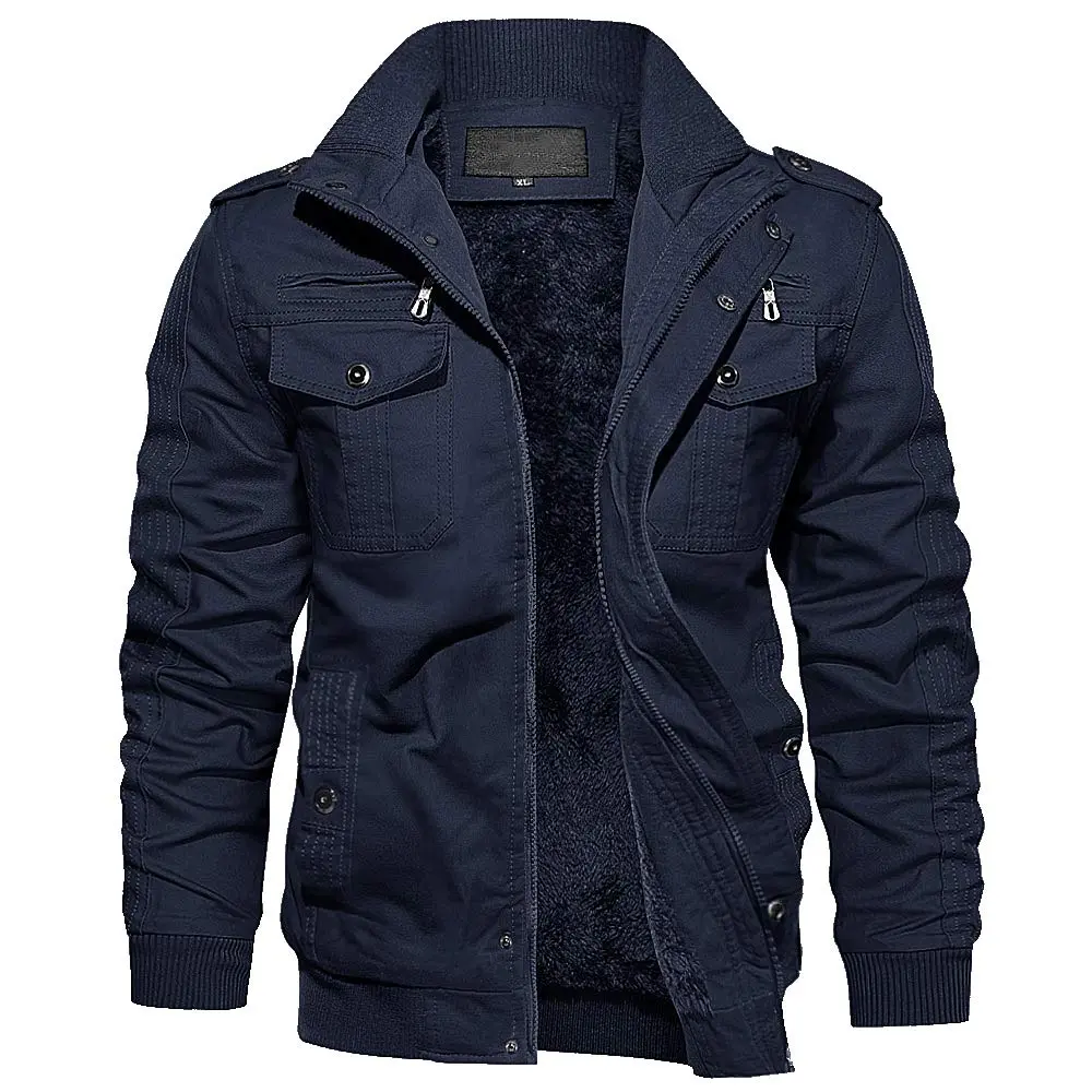 EKLENTSON Mens Winter Jacket with Multi Pockets Fleece Lined Military Coat | Thick, Casual, Regular Fit, Windproof, Water-Resistant, 7 Pockets, US Size - main product image