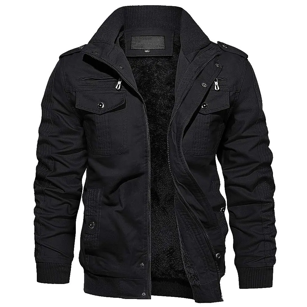 EKLENTSON Mens Winter Jacket with Multi Pockets Fleece Lined Military Coat | Thick, Windproof & Casual (70-120 chars) - main product image