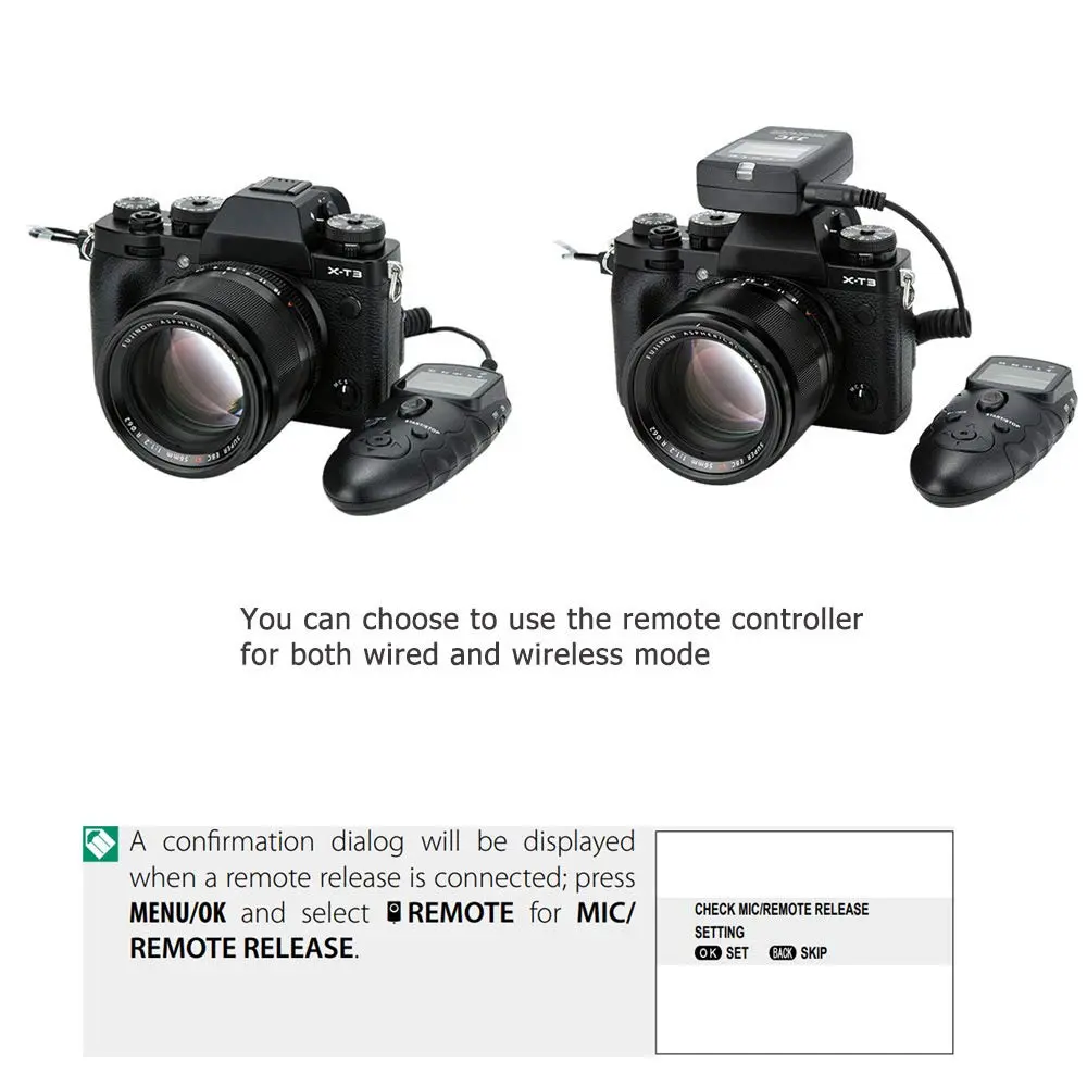 JJC Wireless Intervalometer Timer Remote Shutter for Fuji X-T5 X-T4 X100VI | 2-in-1 Wired & Wireless Control - view 6
