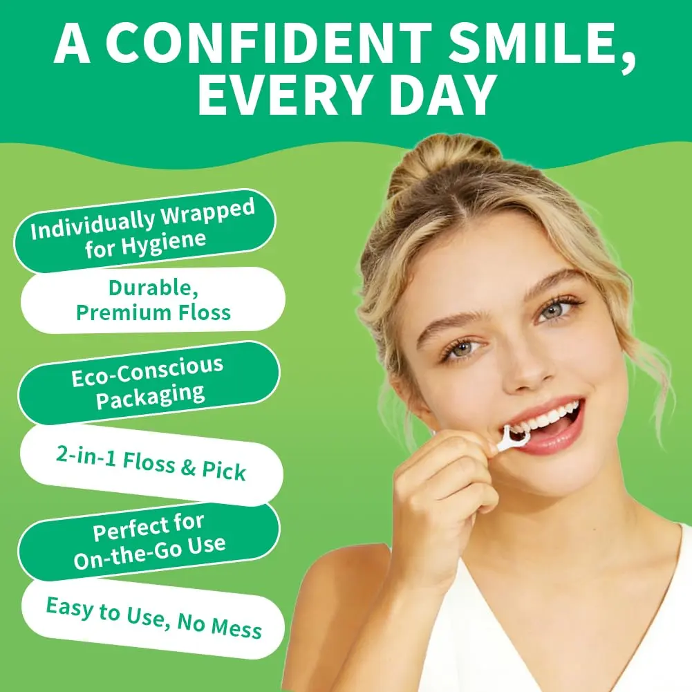 TPmax Dental Flossers 150 Count | Individually Wrapped Floss Picks for Travel & Office - view 3