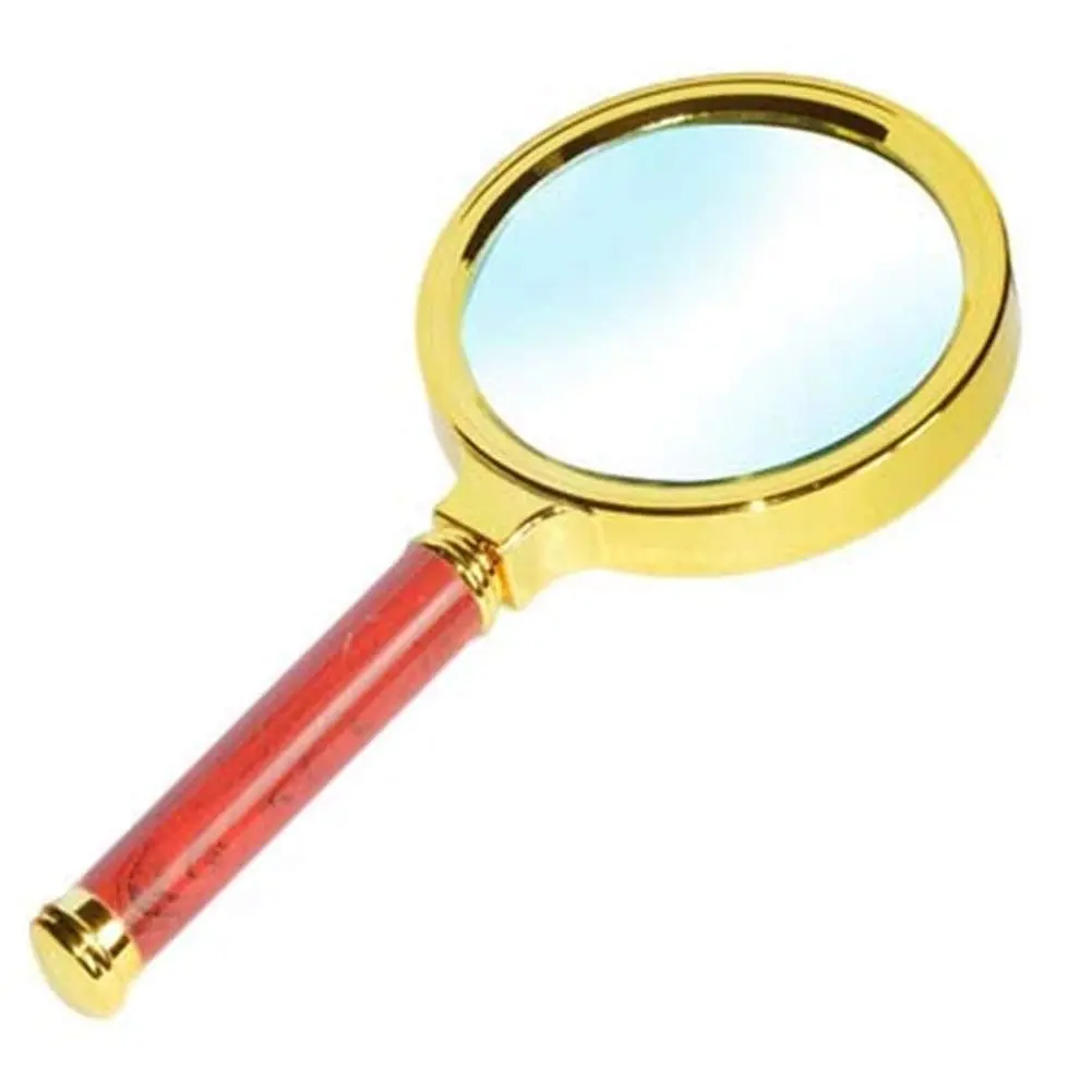 Magnifiers 20x HD Handheld Magnifying Glass for Children & Elderly | Clear Glass Lens, Gold - main product image