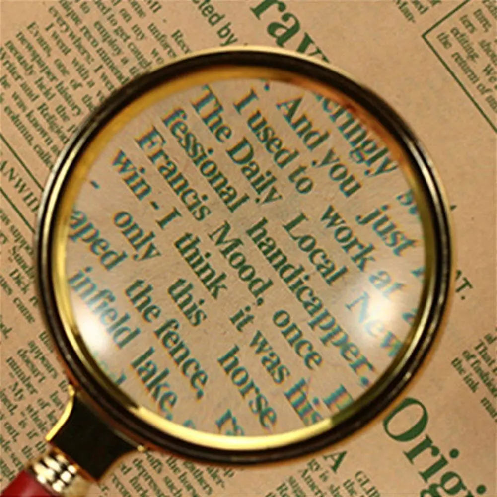 Magnifiers 20x HD Handheld Magnifying Glass for Children & Elderly | Clear Glass Lens, Gold - view 5