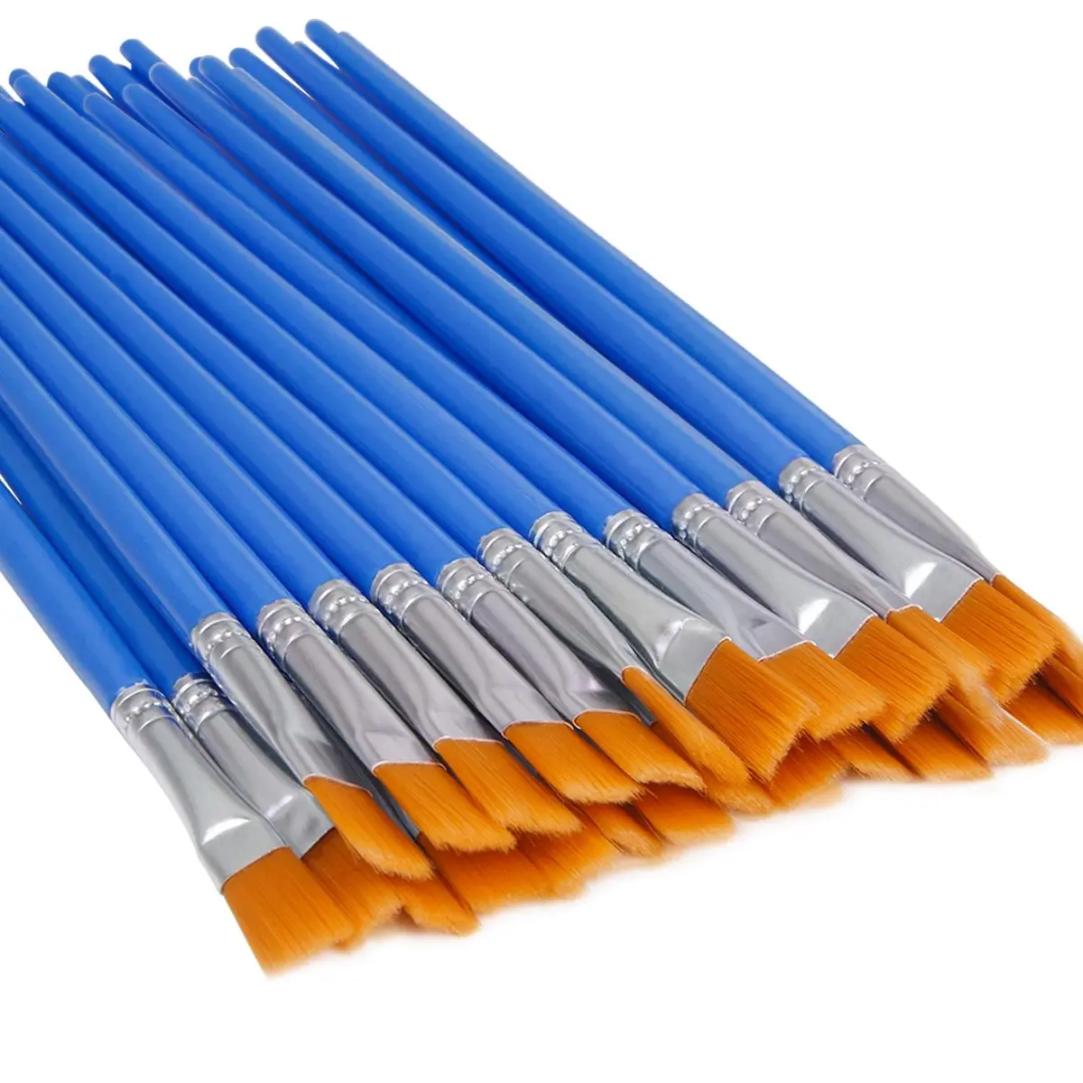 UPINS 30 Pcs Flat Paint Brushes | Small Detail Brushes for Acrylic, Watercolor & Oil (16.1cm) - main product image