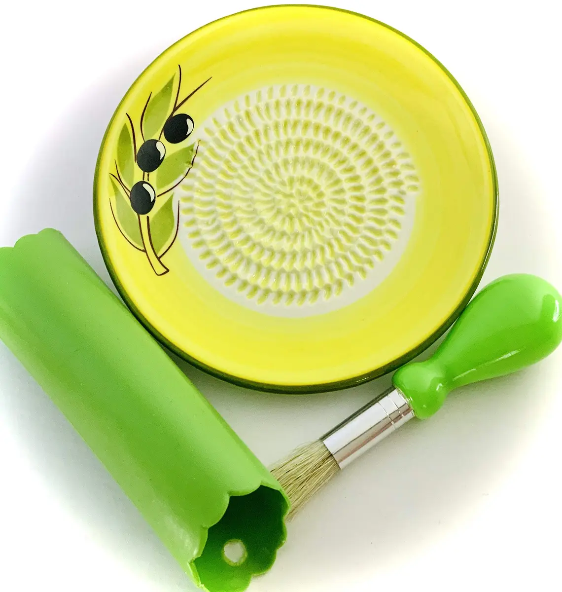 BonCera Premium Ceramic Garlic Grater Plate Set - Yellow Olive | Safe, Durable & Versatile (70-120 chars) - view 2