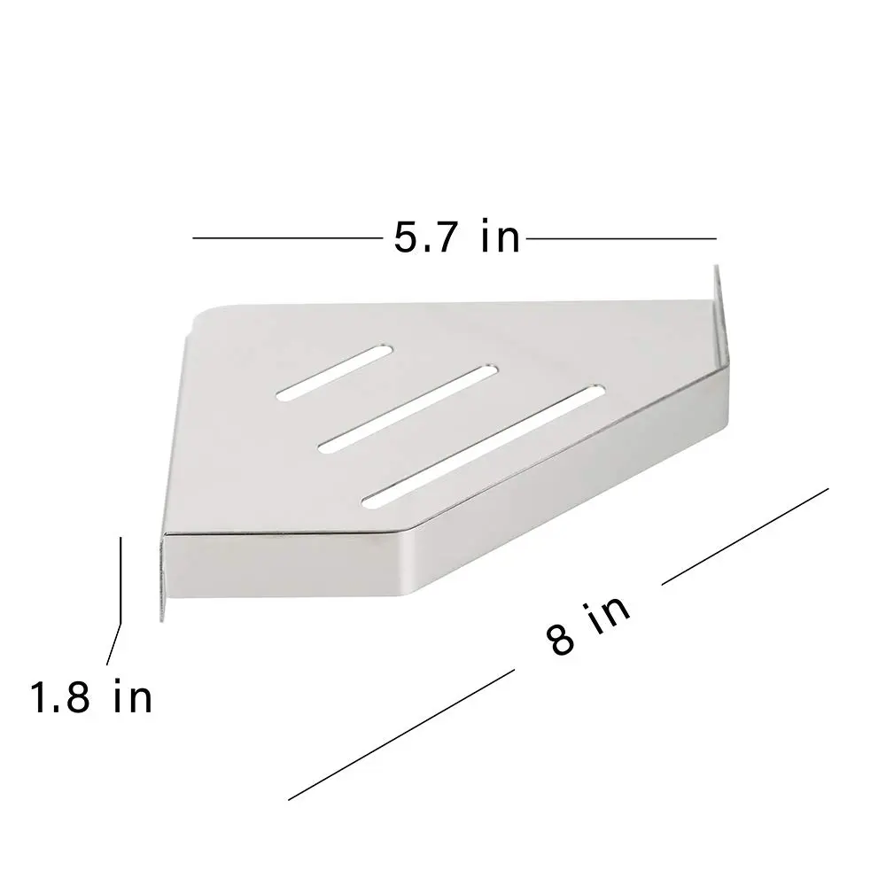 YISMAN Stainless Steel Bathroom Corner Shelf 6" L x 6" W x 1.65" H | Rust Proof, Wall Mount, Easy Install - view 2