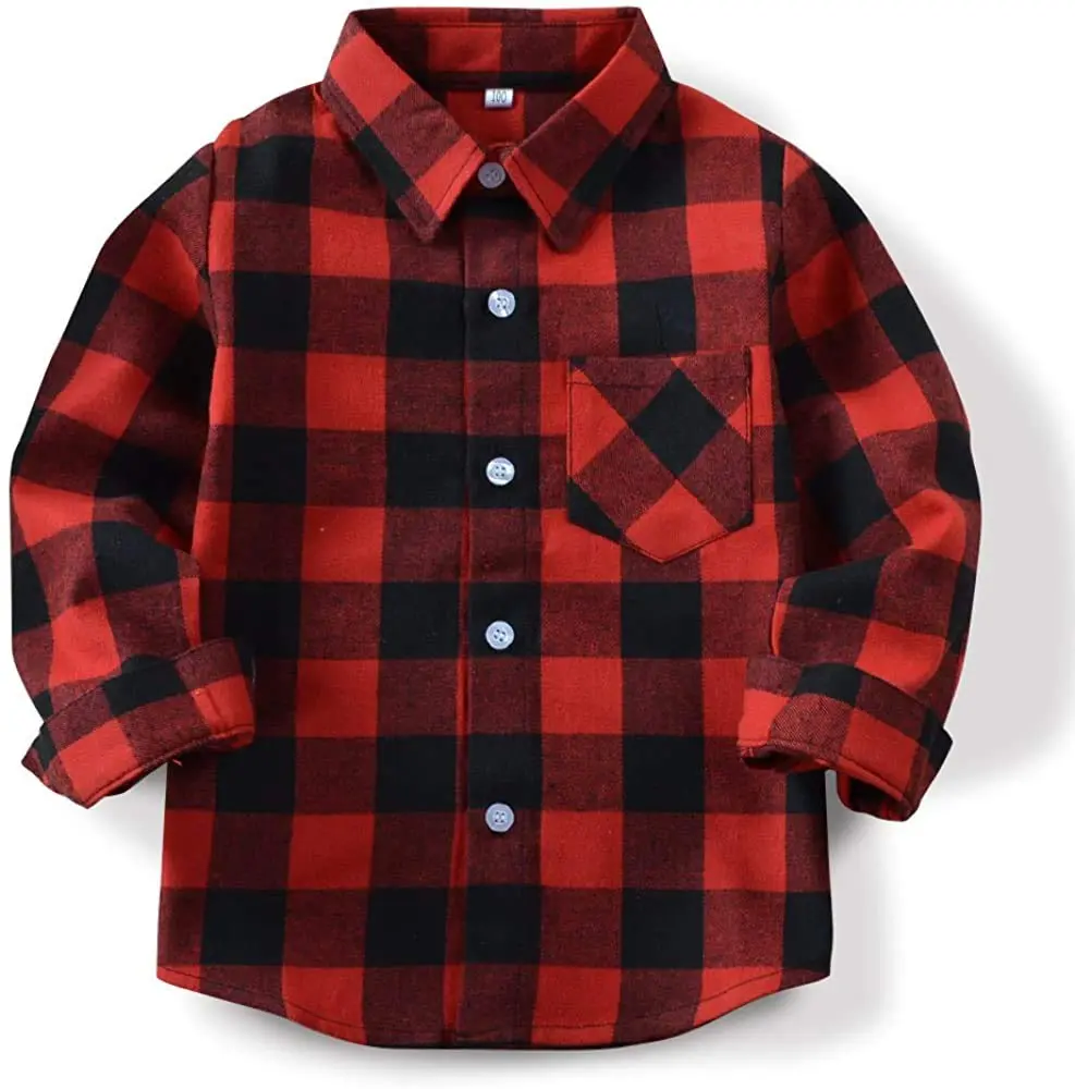 Goodplayer Kids Flannel Shirt 2-3T | Soft Cotton Plaid Long Sleeve for Toddler Boys & Girls - main product image